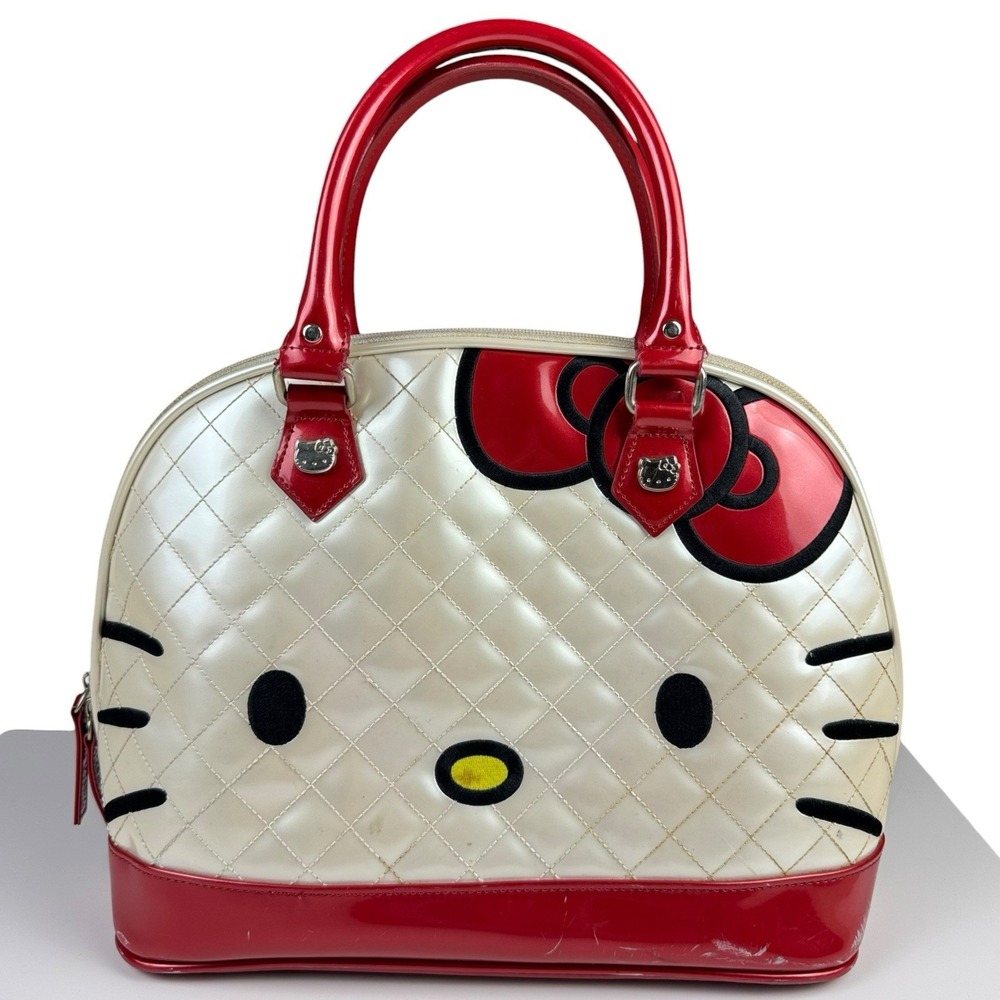 VTG Y2K HELLO KITTY LOUNGEFLY DOME BAG QUILTED TOP HANDLE PURSE‎